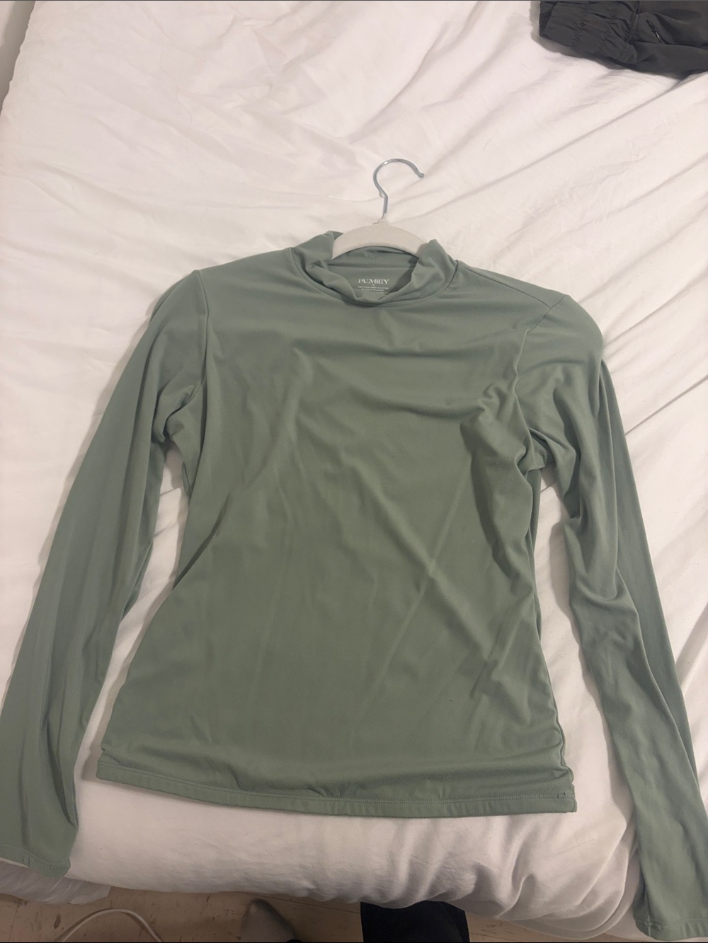 Mock Neck Long Sleeve Top in Sage Green